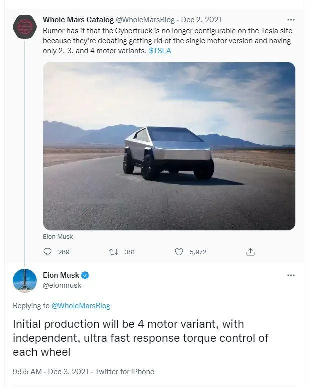 Tesla Cybertruck Cybertruck timeline schedule prediction -- Agree or Disagree? Quad Tweet