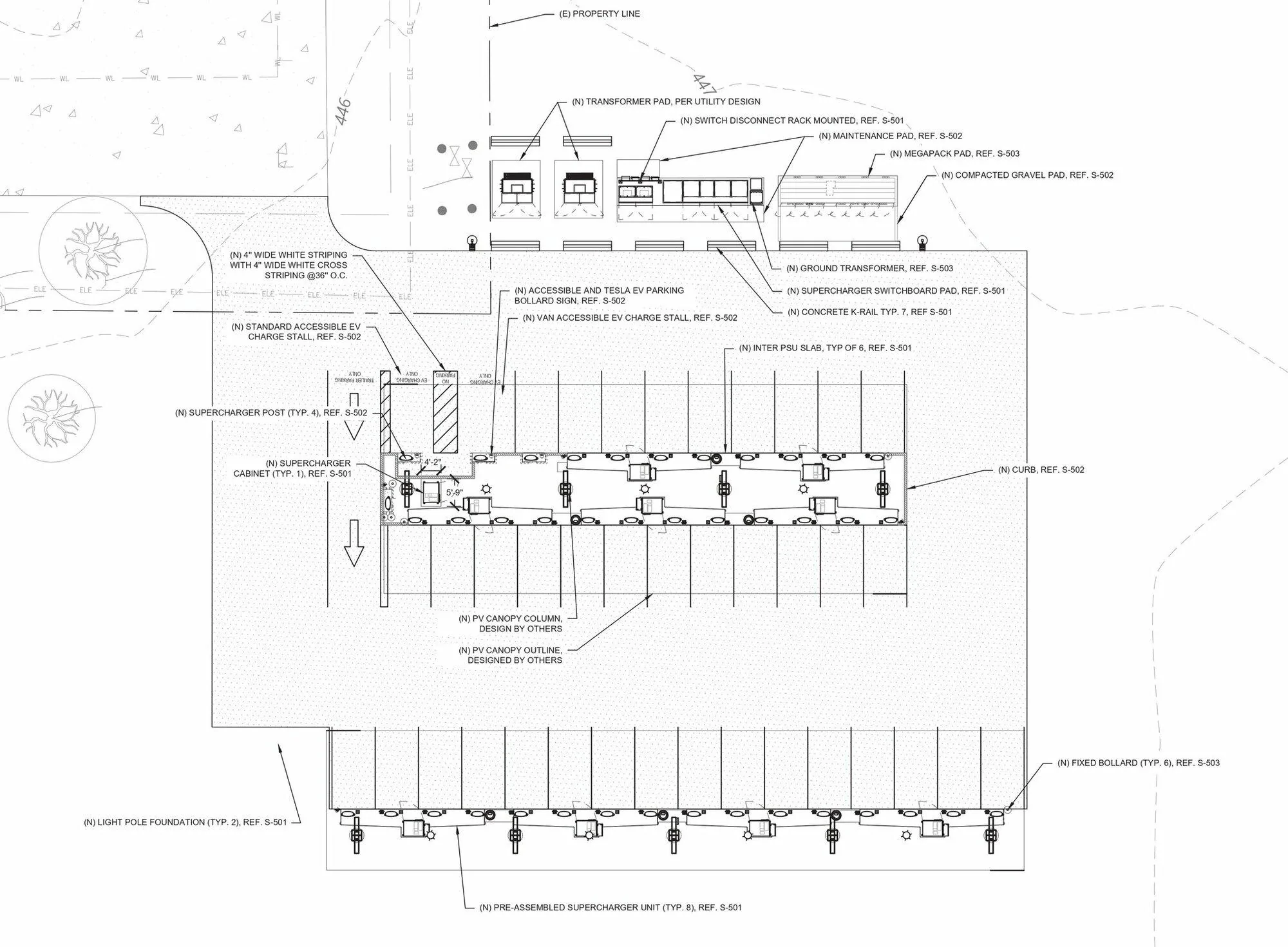 Tesla Cybertruck Tesla V4 Supercharger designed station submitted for permitting - in Arizona 1662926783500