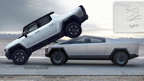 Tesla Cybertruck GM Hummer vs Tesla Cybertruck - Complete Review. ummer-ev-crushes-tesla-cybertruck-1280x720_480x480