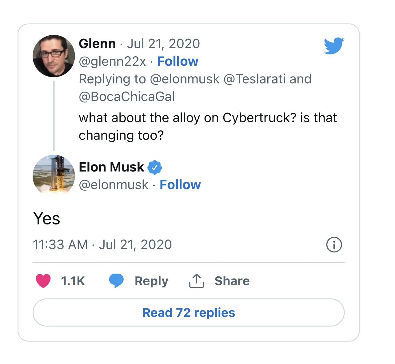 Tesla Cybertruck Cybertruck reportedly getting better stainless steel material -- from 30X s.s. to 304L 19B135AA-1AFE-4387-8113-DE02AB42D10C