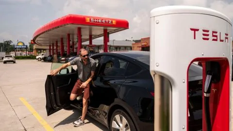 Tesla Cybertruck Here's why convenience stores are not rushing to install EV chargers 221017173138-03-ev-chargers-restricted