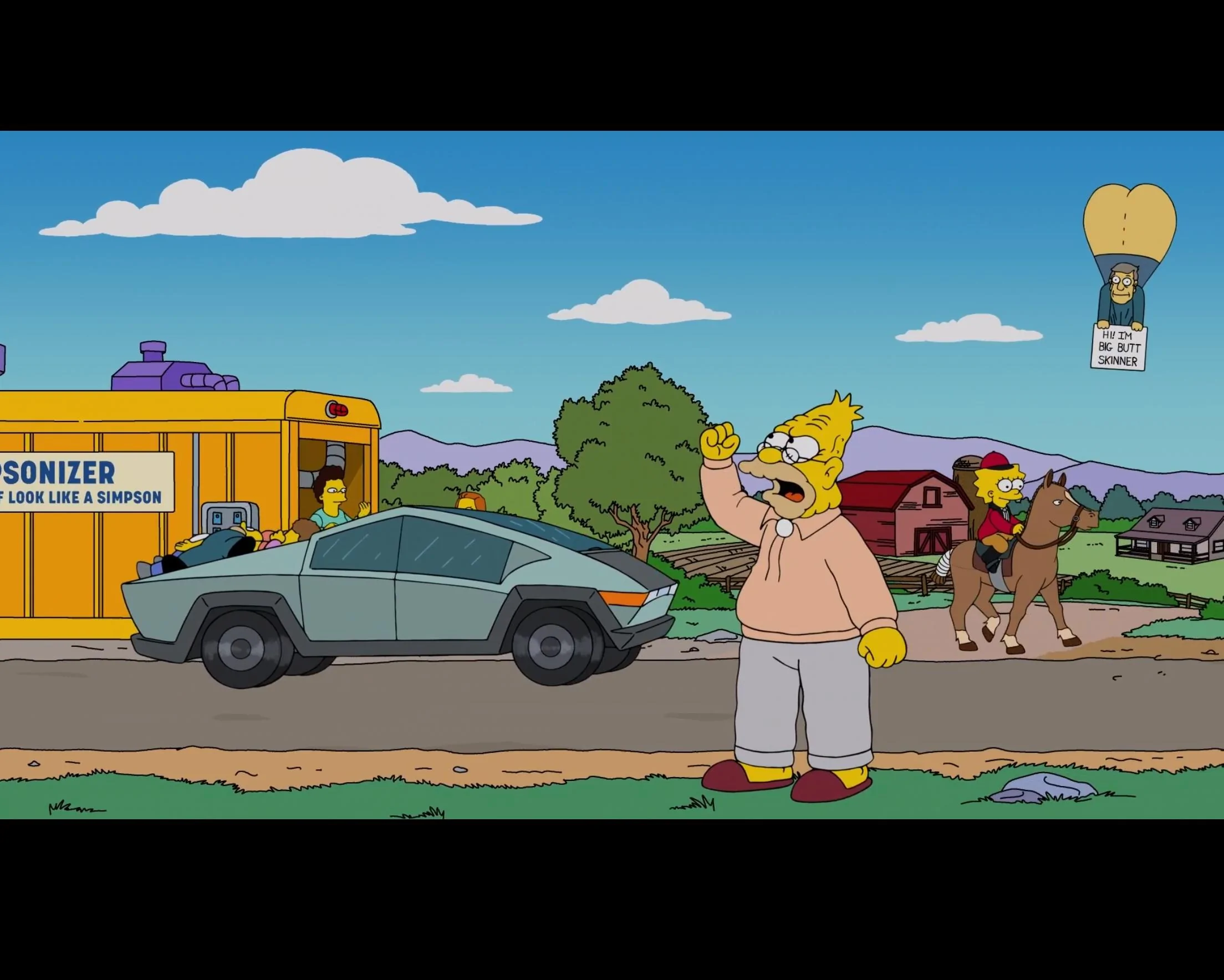 Tesla Cybertruck CyberTruck in The Simpson Halloween Episode Screenshot_20221030_223412_FOX NOW