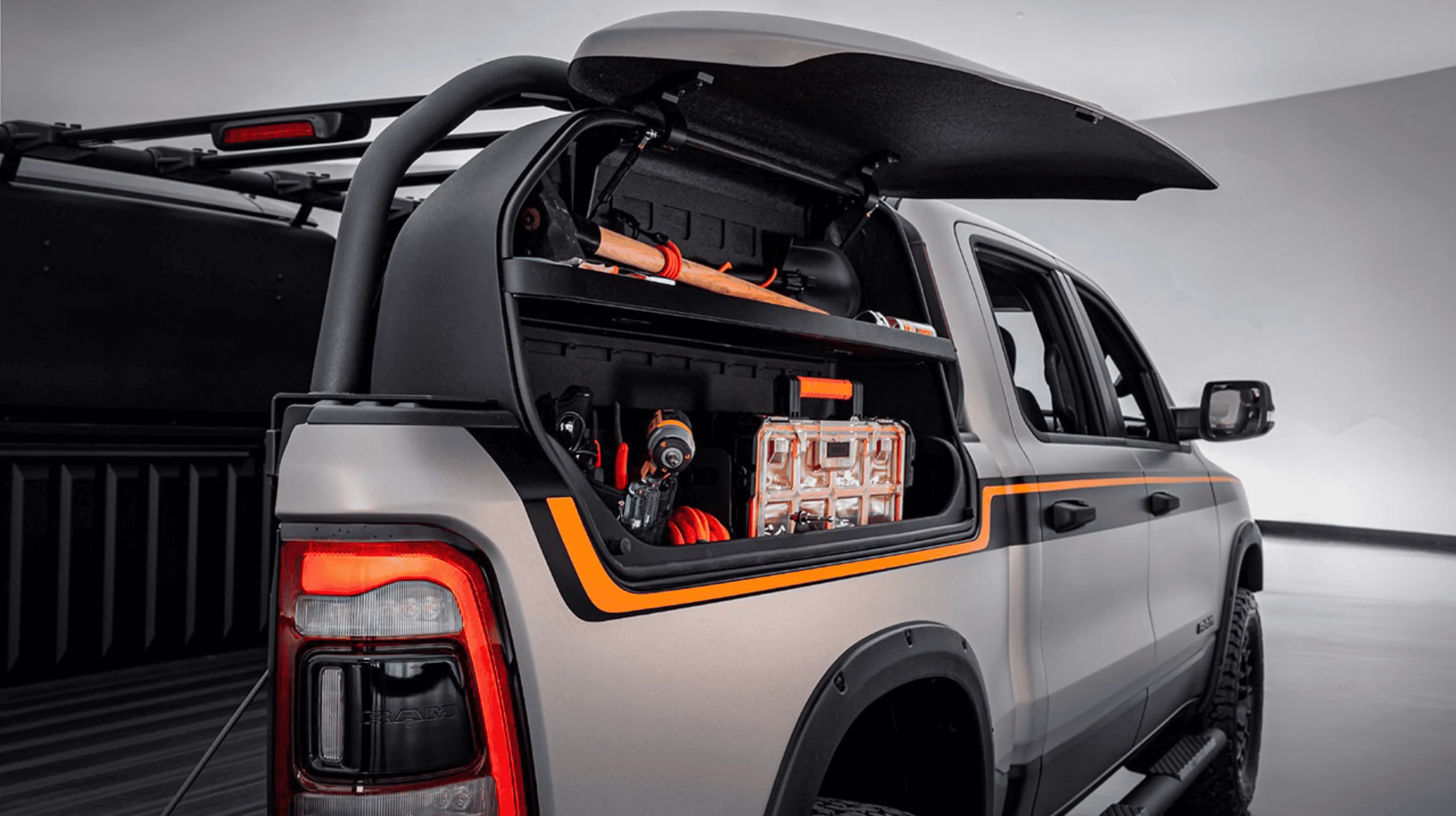 Tesla Cybertruck Something cool from Ram (sorta sail pillar storage) 1667329202380