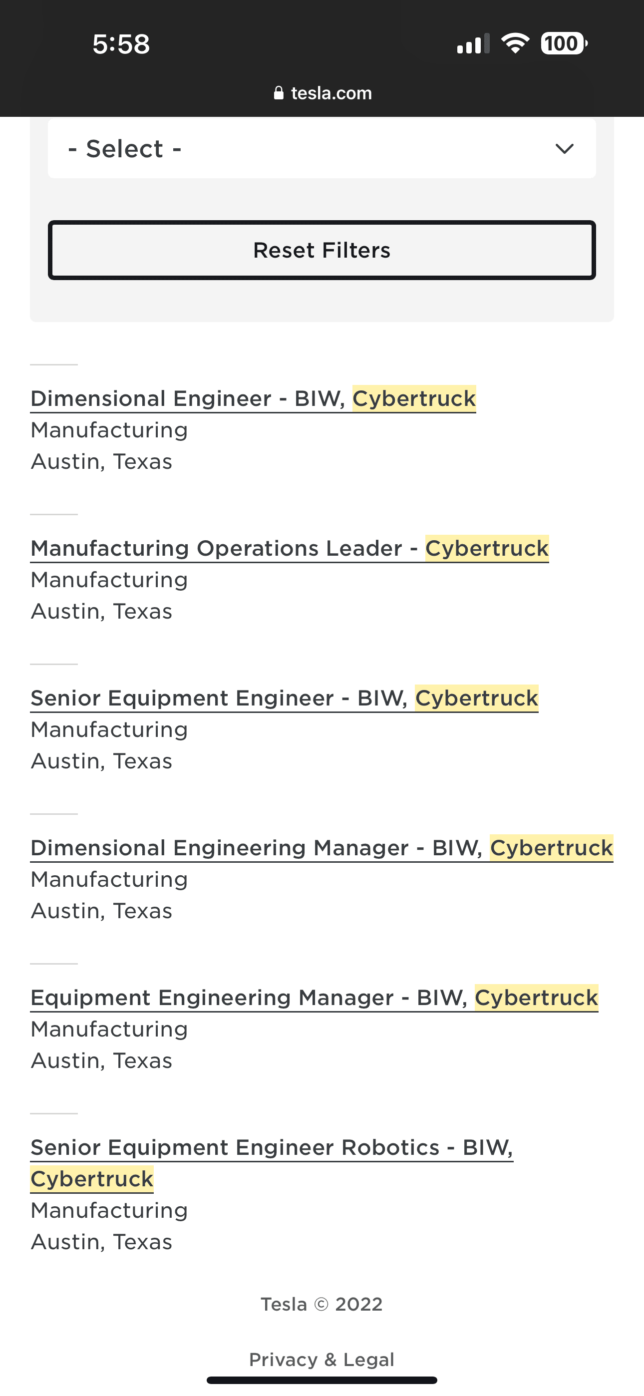 Tesla Cybertruck Cybertruck specific jobs posted on Tesla website! 👷🏻‍♂️(*EDIT* OPE, MORE CYBERTRUCK JOBS) 9266C43F-A02F-42E9-A3C9-8AA2D2DD2085