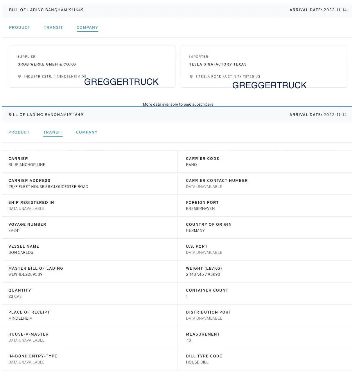 Tesla Cybertruck 9k Ton IDRA Gigapress For Cybertruck Has ARRIVED IN USA! Screen Shot 2022-11-18 at 1.00.51 PM