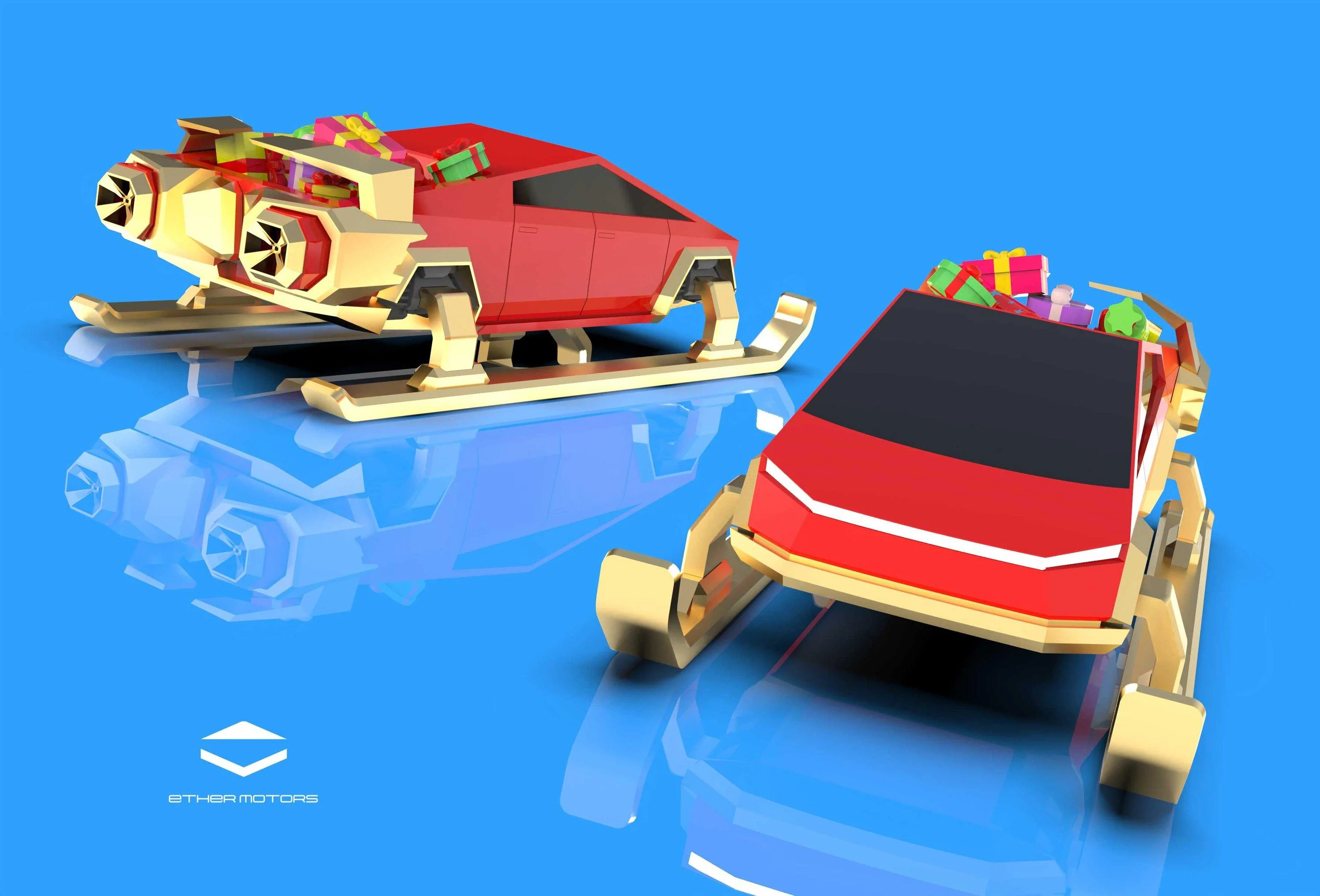 Tesla Cybertruck 3D printed Santa Claus Cybertruck! 4