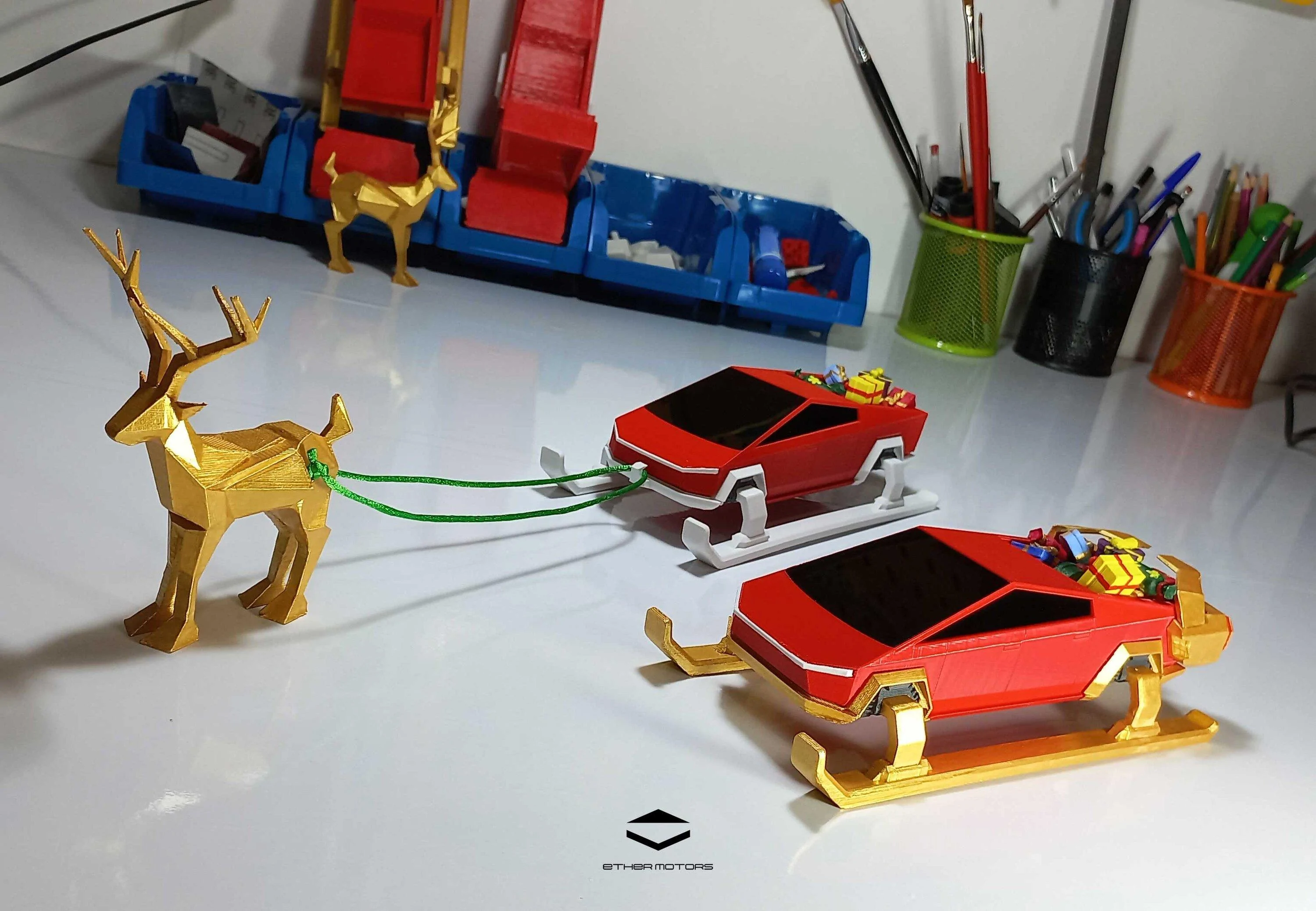 Tesla Cybertruck 3D printed Santa Claus Cybertruck! 20221201_202948