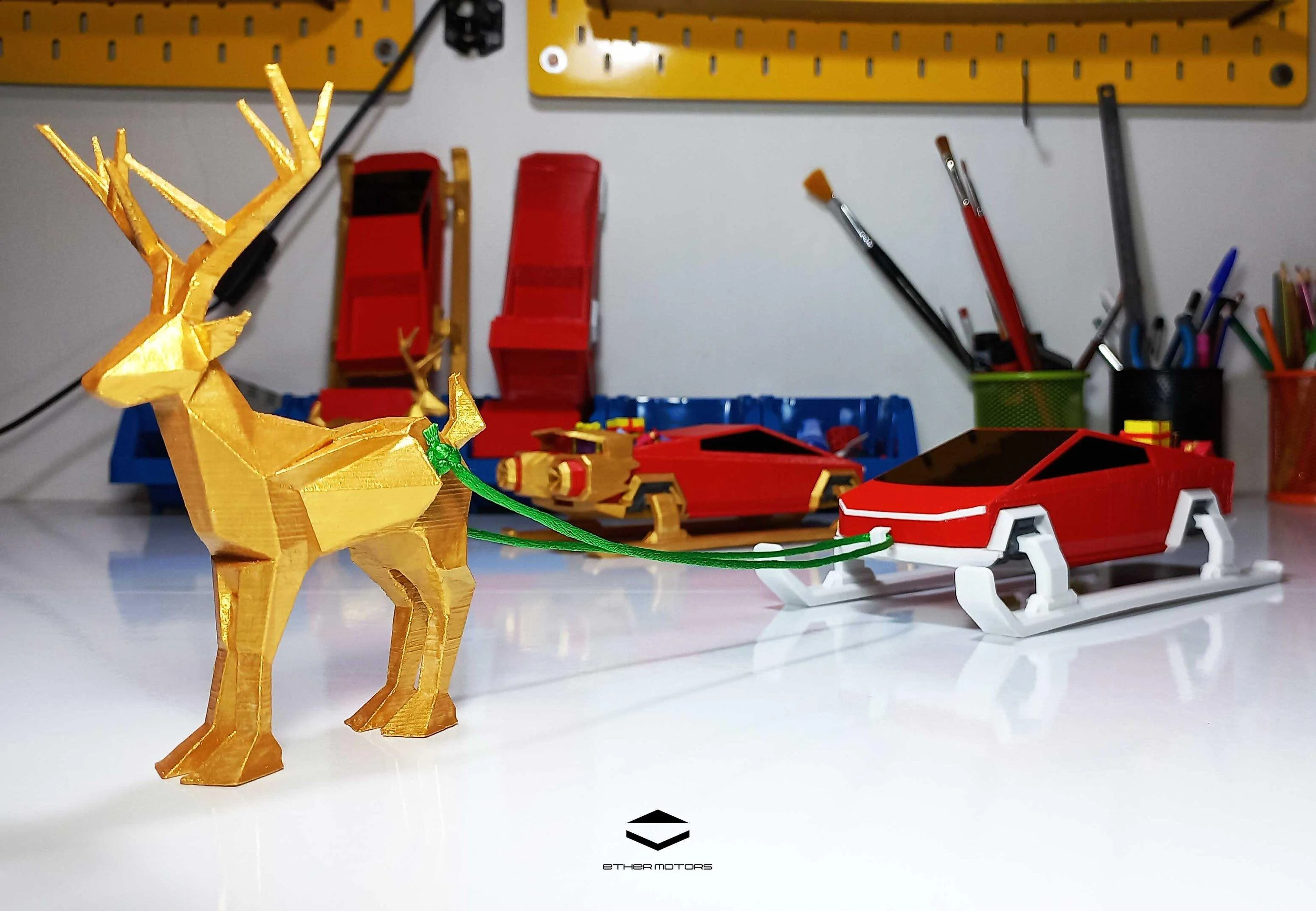 Tesla Cybertruck 3D printed Santa Claus Cybertruck! 20221201_203312