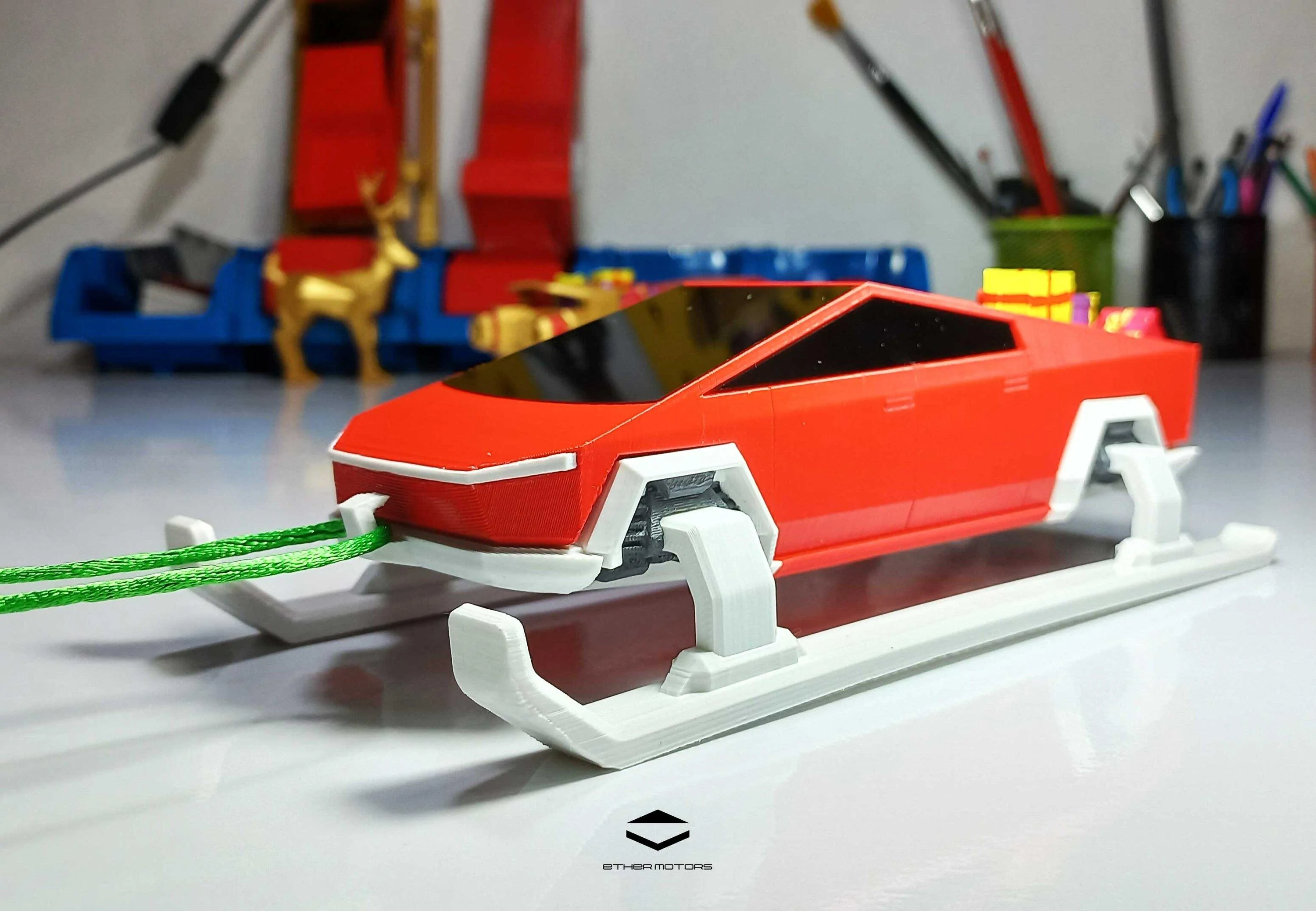 Tesla Cybertruck 3D printed Santa Claus Cybertruck! 20221201_203352