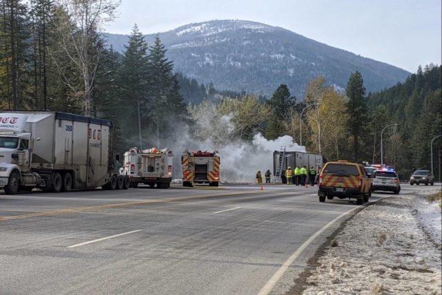 Tesla Cybertruck UP/DOWN mountains/steep hills - Tesla Semi will save considerable time and be much safer vs ICE semi tractors. 23143125_web1_201105-CAN-trailerfire-trailer_1-640x427
