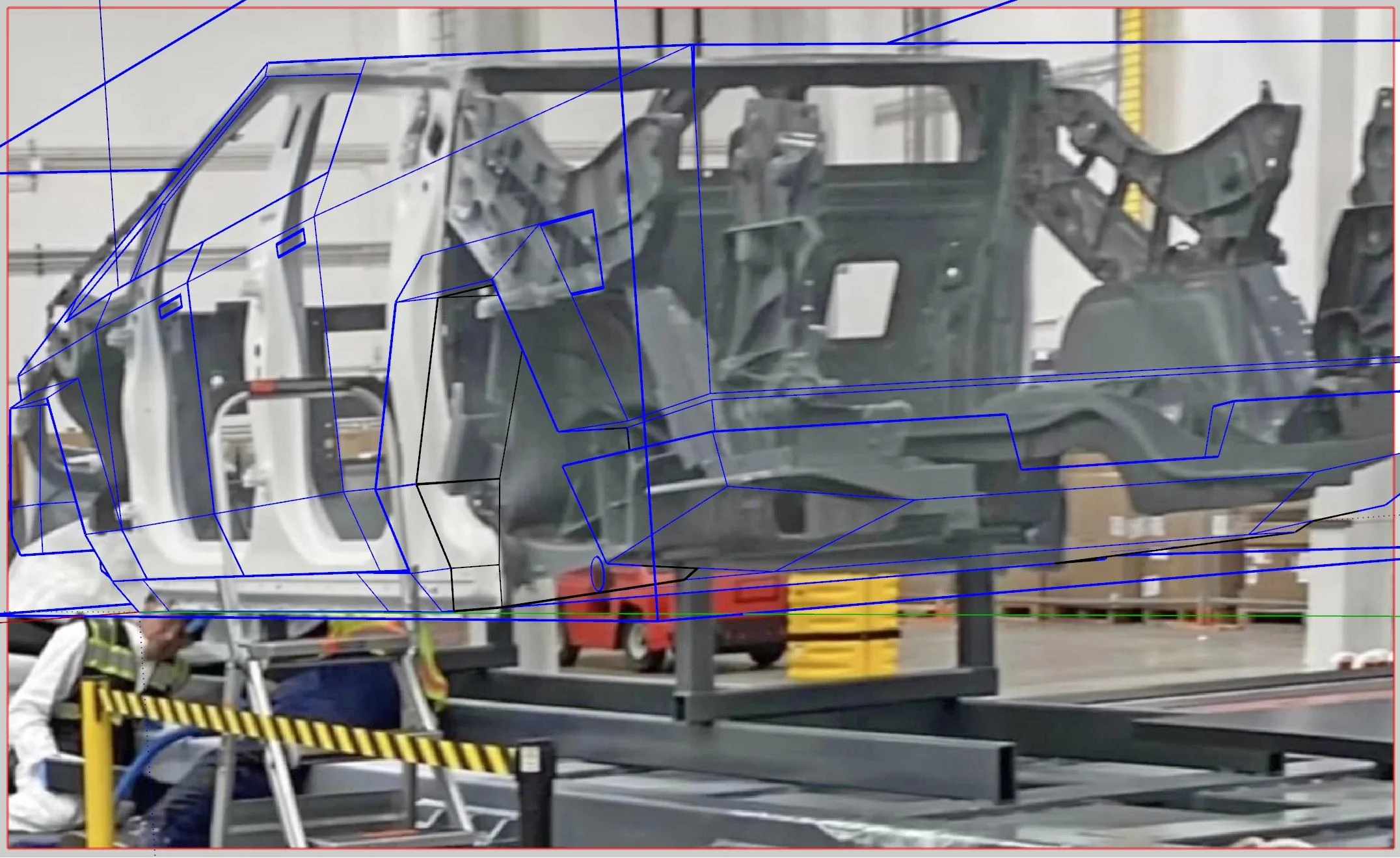 Tesla Cybertruck Cybertruck Body Prototype Casting spied uncovered!! 😲 Cybertruck Body Overlay