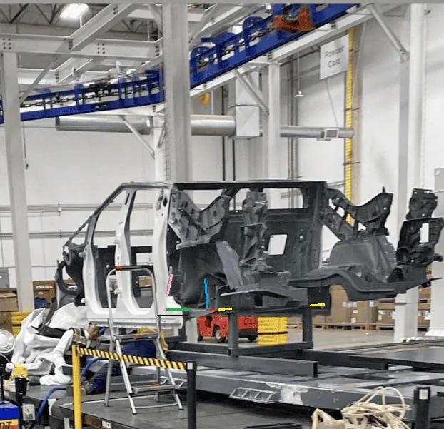 Tesla Cybertruck Cybertruck Body Prototype Casting spied uncovered!! 😲 CT Frame Perspectiv