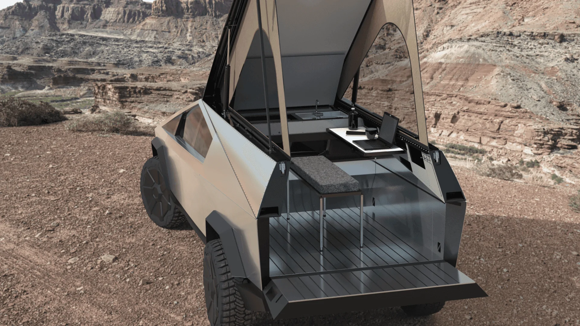 Tesla Cybertruck Space Camper for Cybertruck announced 1671336351876
