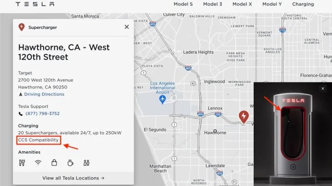 Tesla Cybertruck Location of first CCS compatible "Magic Dock" Tesla Supercharger location potentially revealed hawthorne-supercharger-magic-dock-678x381-jpg