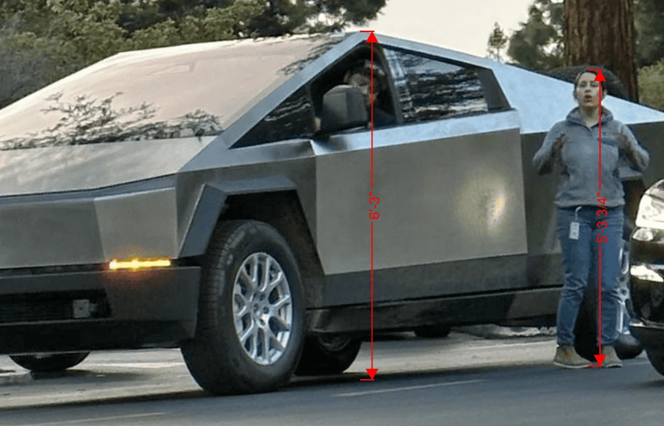 Tesla Cybertruck How many tires fit in Cybertruck bed? 8 according to new sighting photos (2/3/23)! 🛞 CT scaled