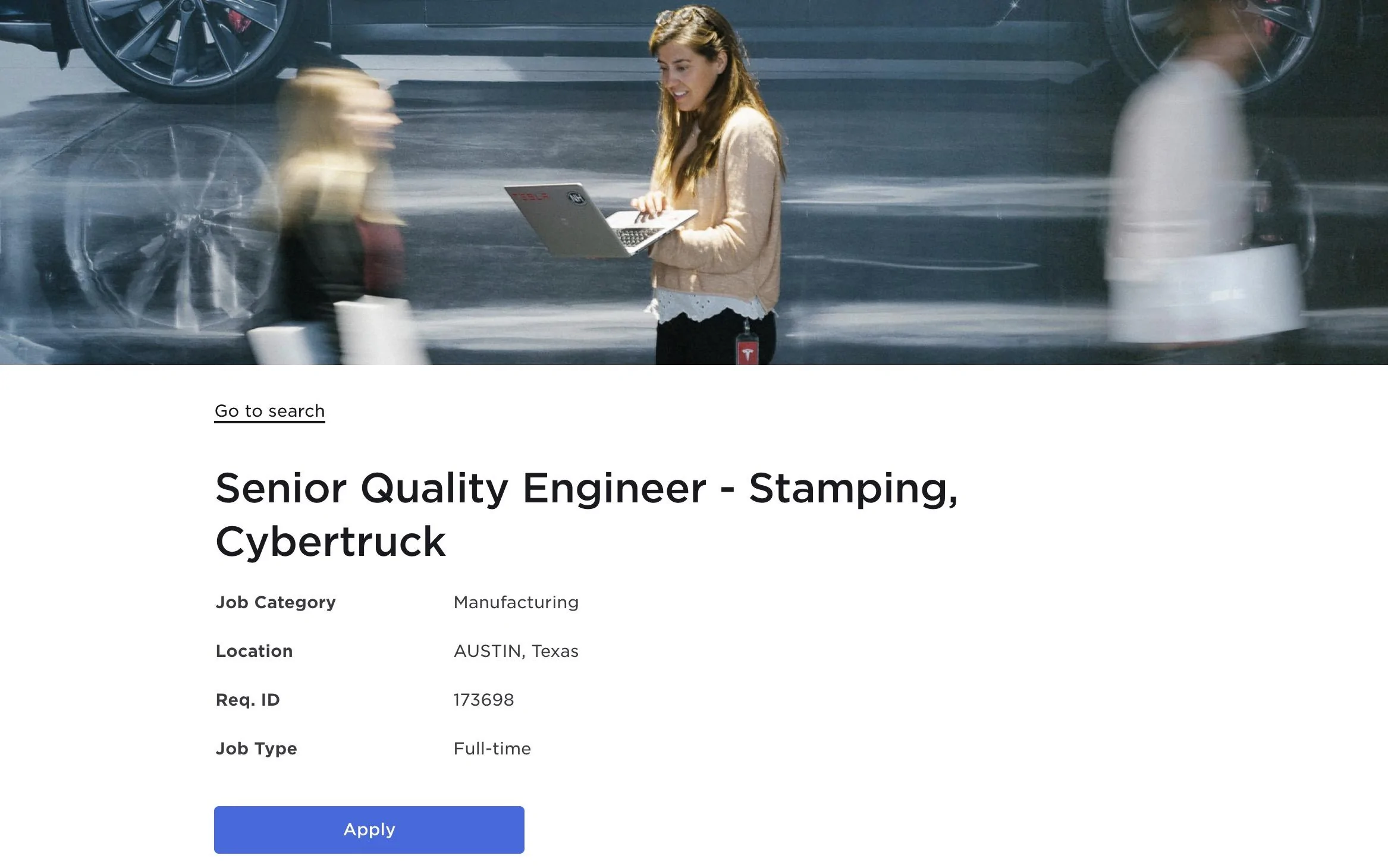 Tesla Cybertruck Cybertruck Stamping Quality Engineer Job Posting Screenshot 2023-02-14 at 3.52.06 PM