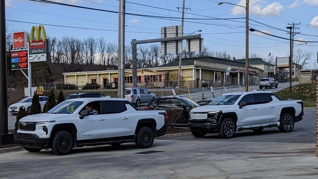 Tesla Cybertruck Silverado EVs spotted doing road tests in public DC1555AD-780A-4980-BDFD-FB02D88552B8