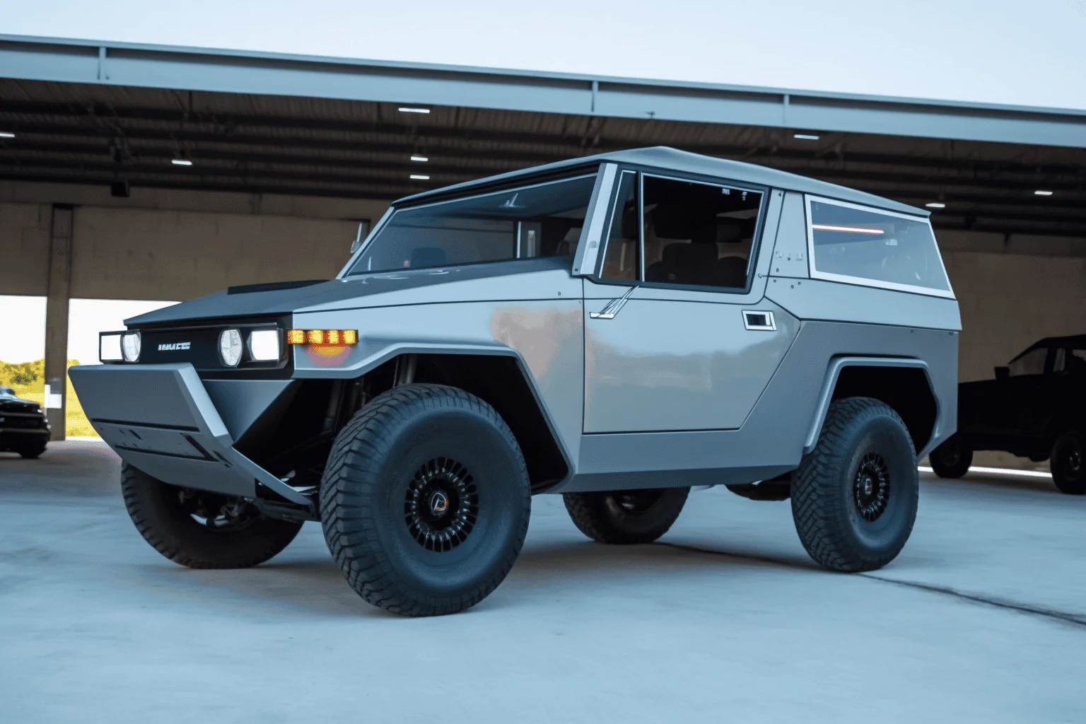 Tesla Cybertruck I used AI to blend the Cybertruck with other vehicles.  Here are the results. cyber 1976 FJ cruiser 