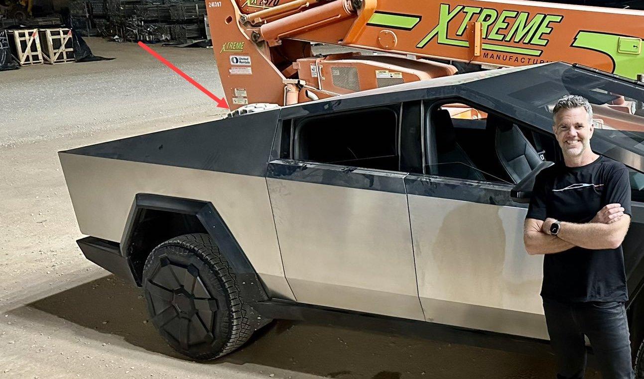Tesla Cybertruck "Took Cybertruck Beta [w/ BAW] out for a drive" -- Franz von Holzhausen Photo FqP6eiOaUAIxxvb