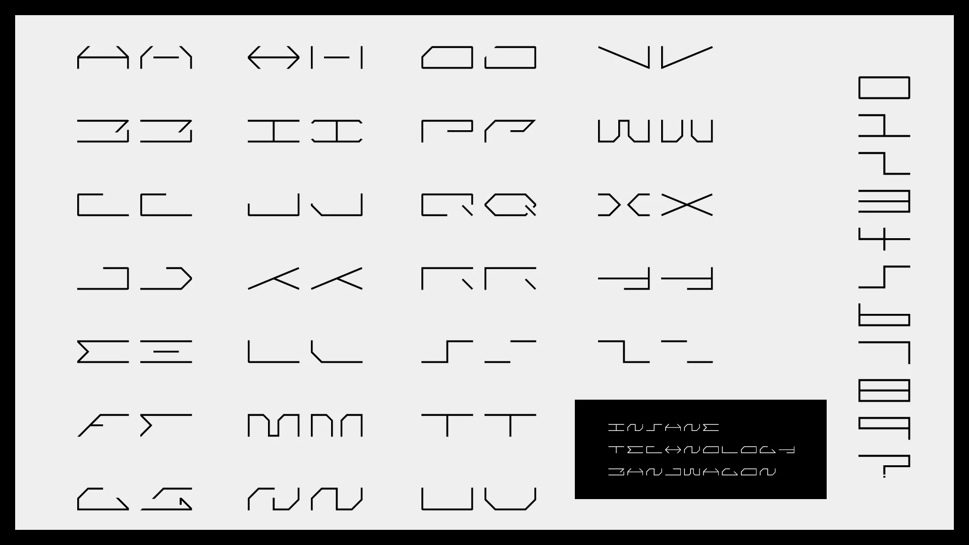 Tesla Cybertruck Insane Technology Bandwagon - The Font! ITB example glyph set