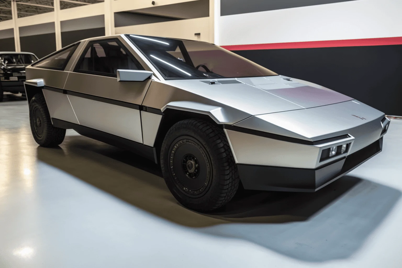Tesla Cybertruck I used AI to blend the Cybertruck with other vehicles.  Here are the results. cyber fiero2