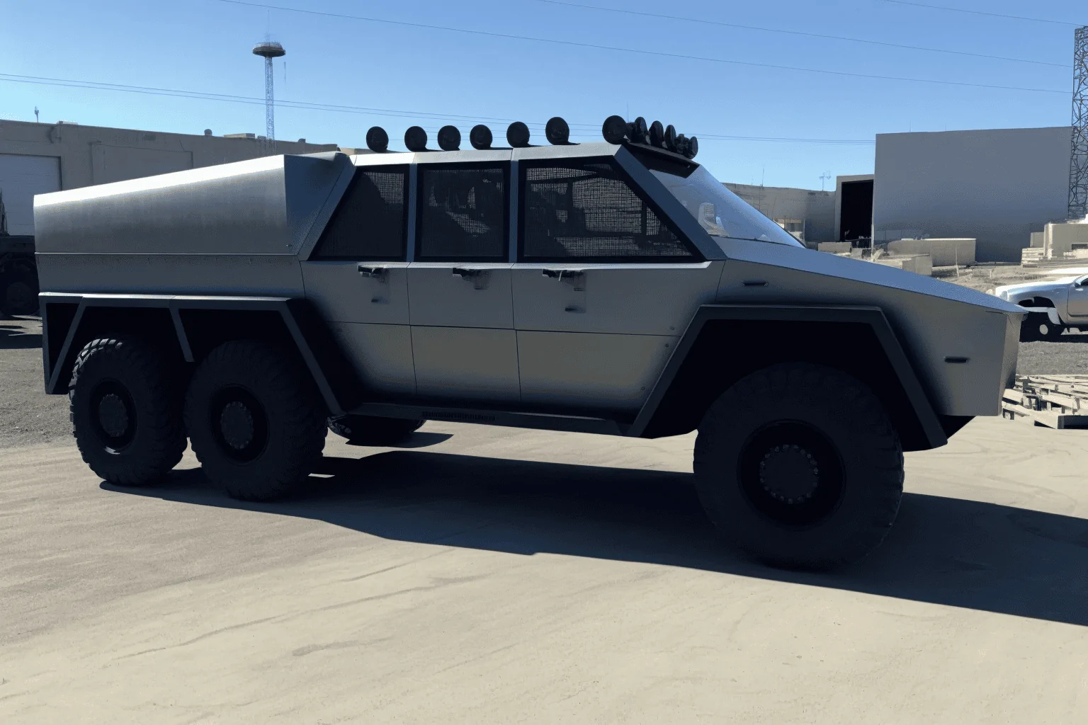 Tesla Cybertruck I used AI to blend the Cybertruck with other vehicles.  Here are the results. cyber m35 2