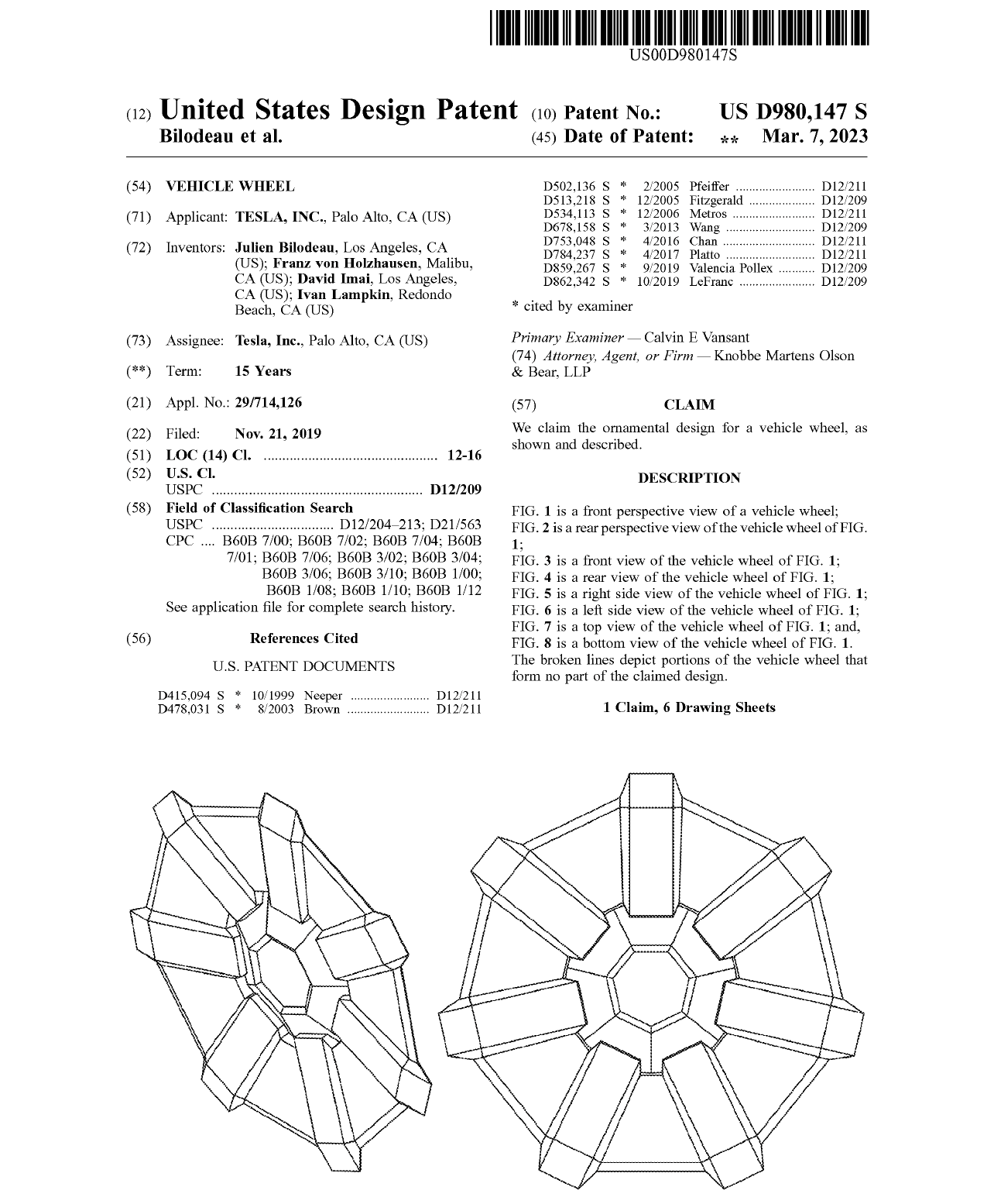 Tesla Cybertruck Tesla Granted a Patent for the Original Cybertruck Wheels! FqoxcblX0AAEWRj