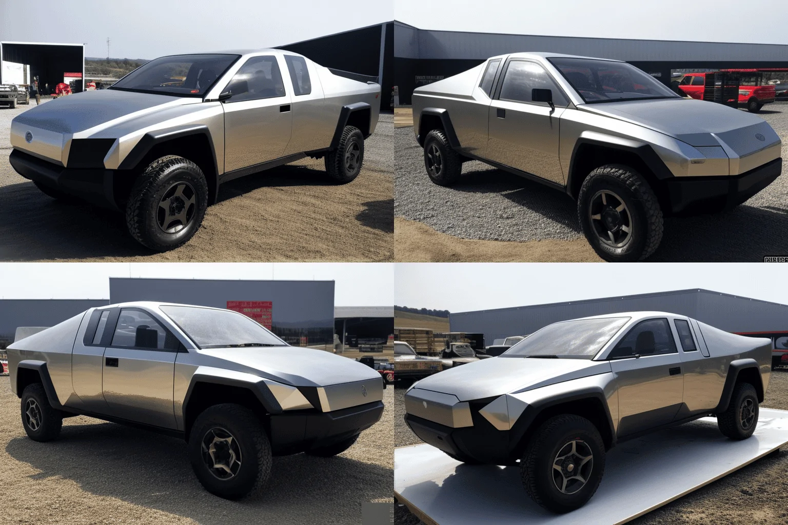 Tesla Cybertruck I used AI to blend the Cybertruck with other vehicles.  Here are the results. tacomas 2