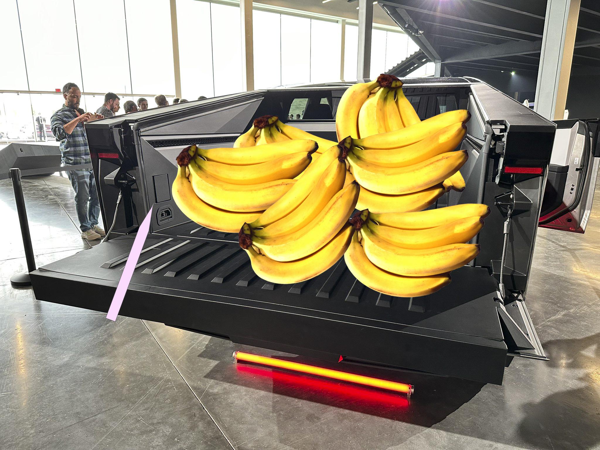 Tesla Cybertruck Electric scooter(s) + plugs in the frunk Just Bananas