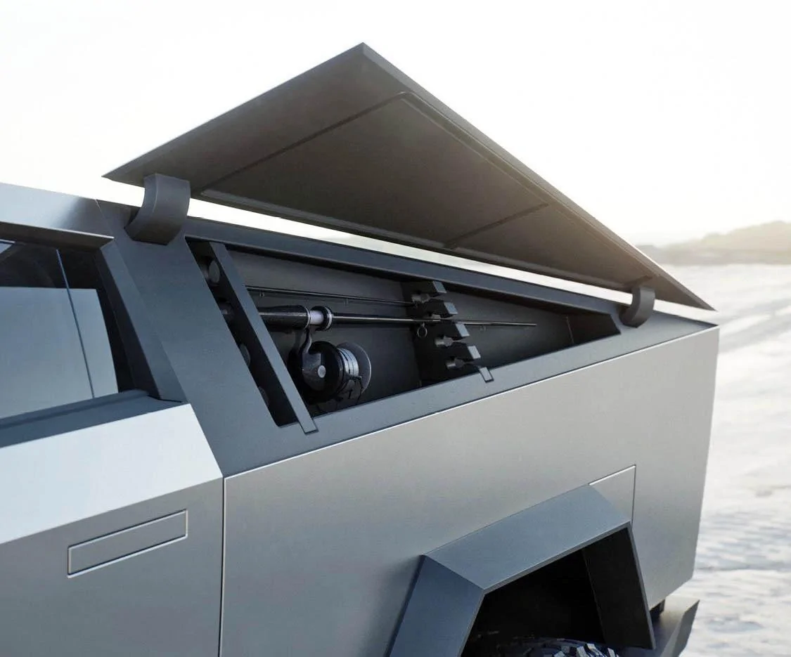 Tesla Cybertruck Sail Pillar Storage just featured in latest Tesla China official magazine T-Zone. Sign it'll make production? tesla cybertruck ail storage area