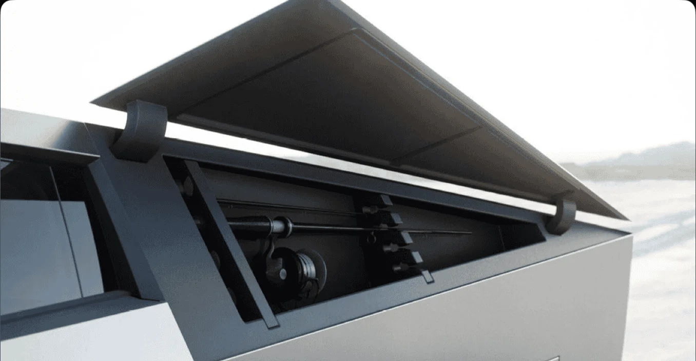 Tesla Cybertruck Sail Pillar Storage pictures removed from Cybertruck page on Tesla.com 1679945496924