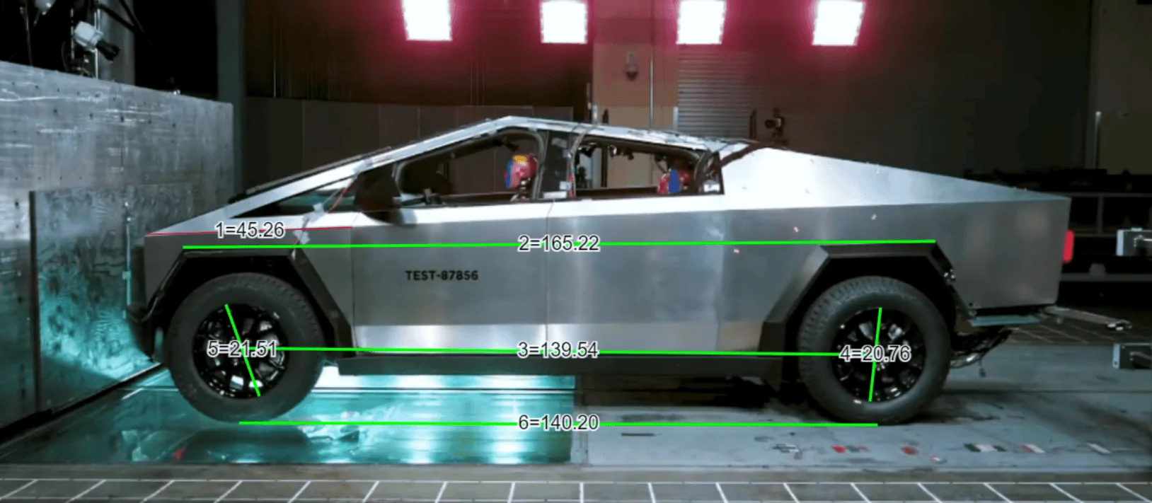 Tesla Cybertruck Crash Test Video Measurements For Cybertruck Dimensions Wheelbase Measure (4)