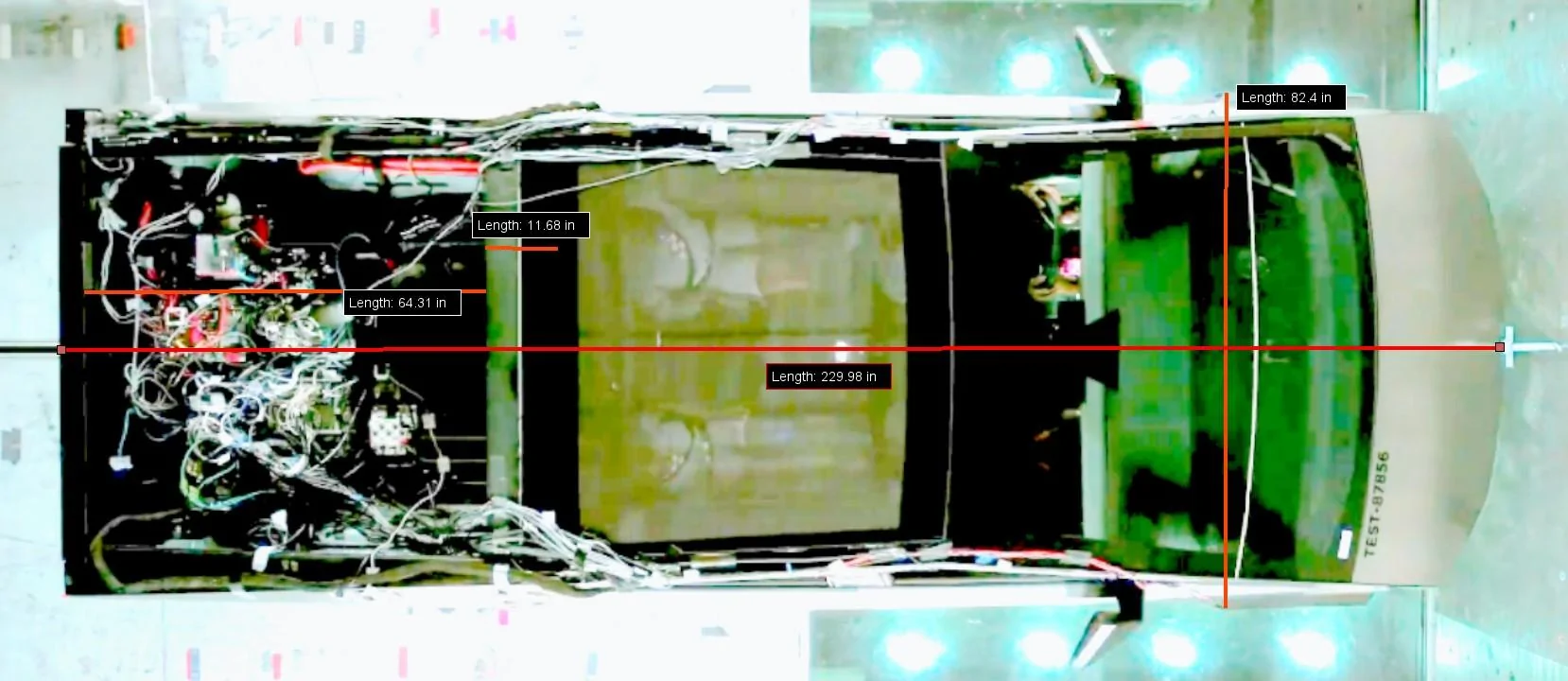 Tesla Cybertruck Crash Test Video Measurements For Cybertruck Dimensions Overhead