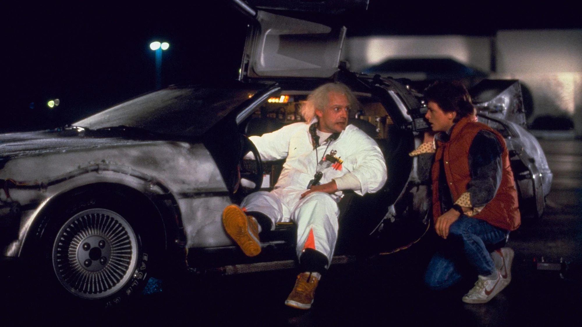 Tesla Cybertruck Steel wheels (steelies) and Wheel Force Transducers (precision measurement equipment) spotted on Cybertruck prototype 4/06/2023 151014172833-back-to-the-future-delorean