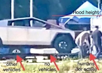 Tesla Cybertruck Cybertruck spotted with frunk open, revealing waterfall design! 1EE1F16A-6C42-4A66-BBB4-B468E6CDD65E