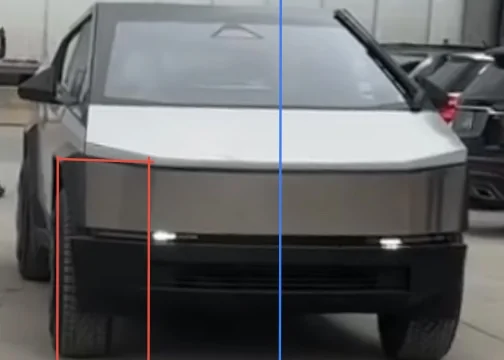 Tesla Cybertruck Cybertruck spotted with frunk open, revealing waterfall design! 16F0EFC9-9655-4334-B8AA-B4F6671EDE94