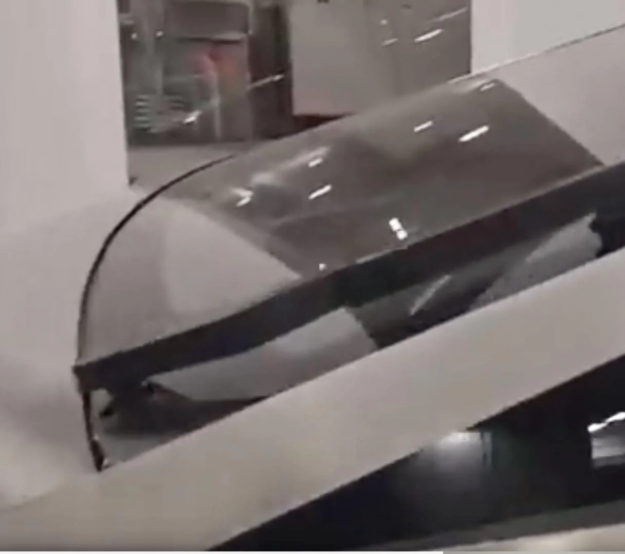 Tesla Cybertruck Cybertruck spotted with frunk open, revealing waterfall design! 4533B083-2905-40BA-A2D3-341F00EAB9D7