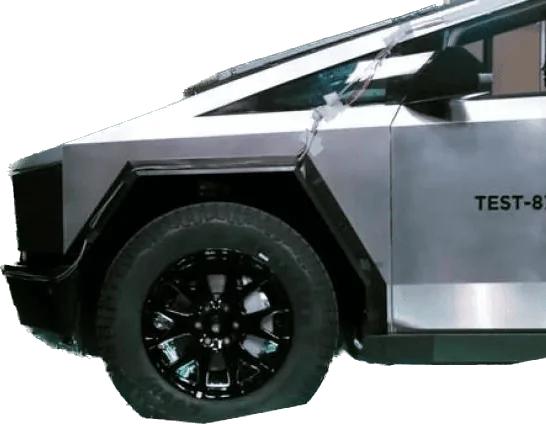 Tesla Cybertruck Cybertruck spotted with frunk open, revealing waterfall design! 1681585966610