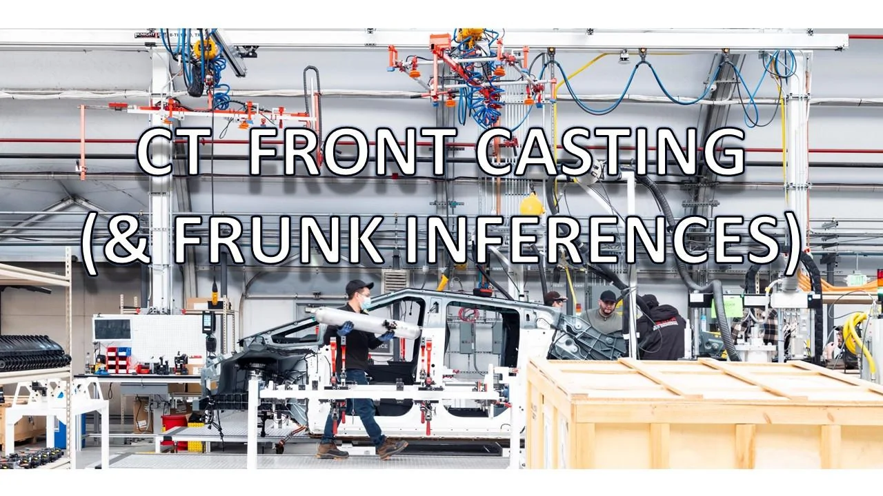 Tesla Cybertruck Cybertruck Front Casting Analysis (and Frunk Implications) - 3 vs 2 Chickens Slide1