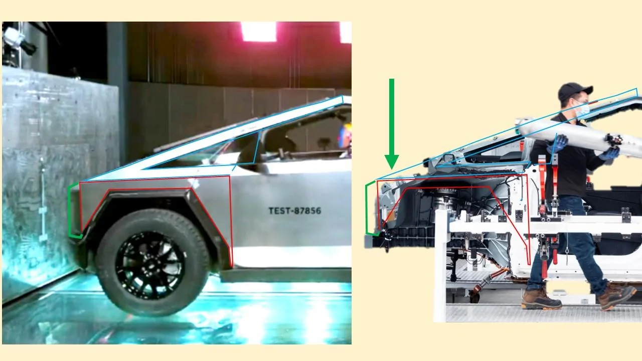 Tesla Cybertruck Cybertruck Front Casting Analysis (and Frunk Implications) - 3 vs 2 Chickens Slide19