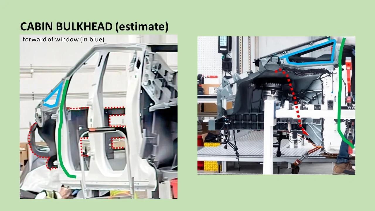 Tesla Cybertruck Cybertruck Front Casting Analysis (and Frunk Implications) - 3 vs 2 Chickens Slide22