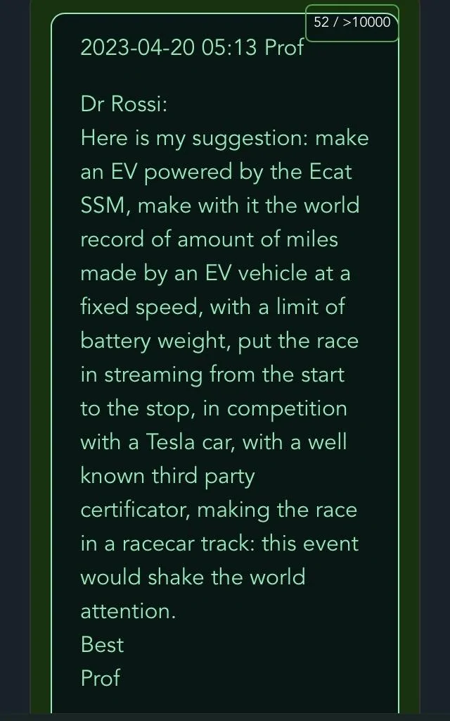 Tesla Cybertruck Infinite Range with Ecat SKL "Cold Fusion" Cell Suggestion