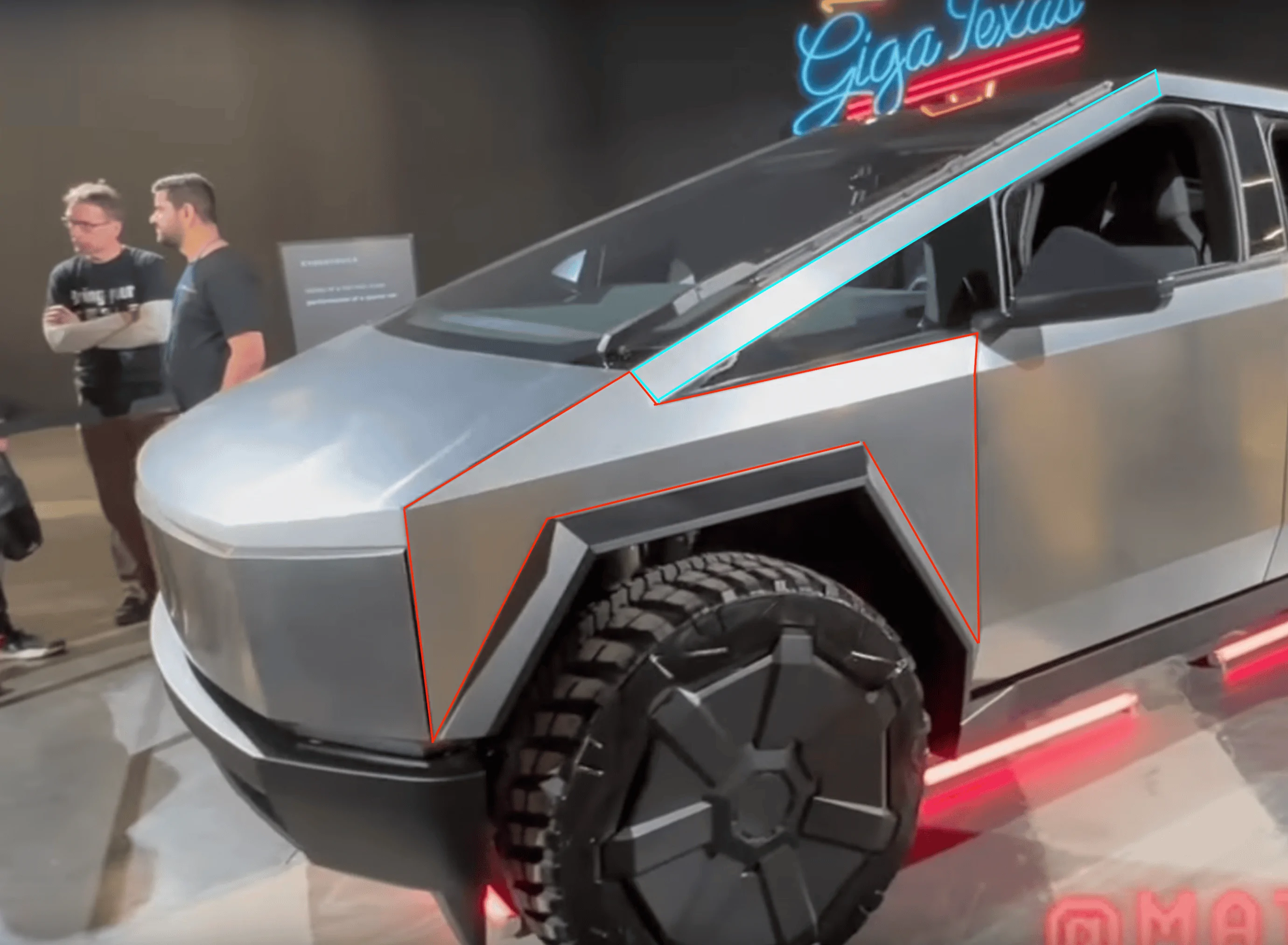 Tesla Cybertruck Cybertruck Front Casting Analysis (and Frunk Implications) - 3 vs 2 Chickens front quarter