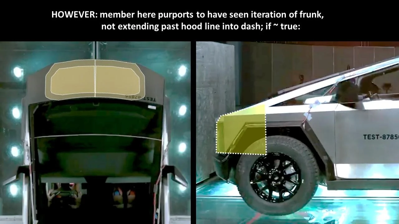 Tesla Cybertruck Cybertruck Front Casting Analysis (and Frunk Implications) - 3 vs 2 Chickens Slide14