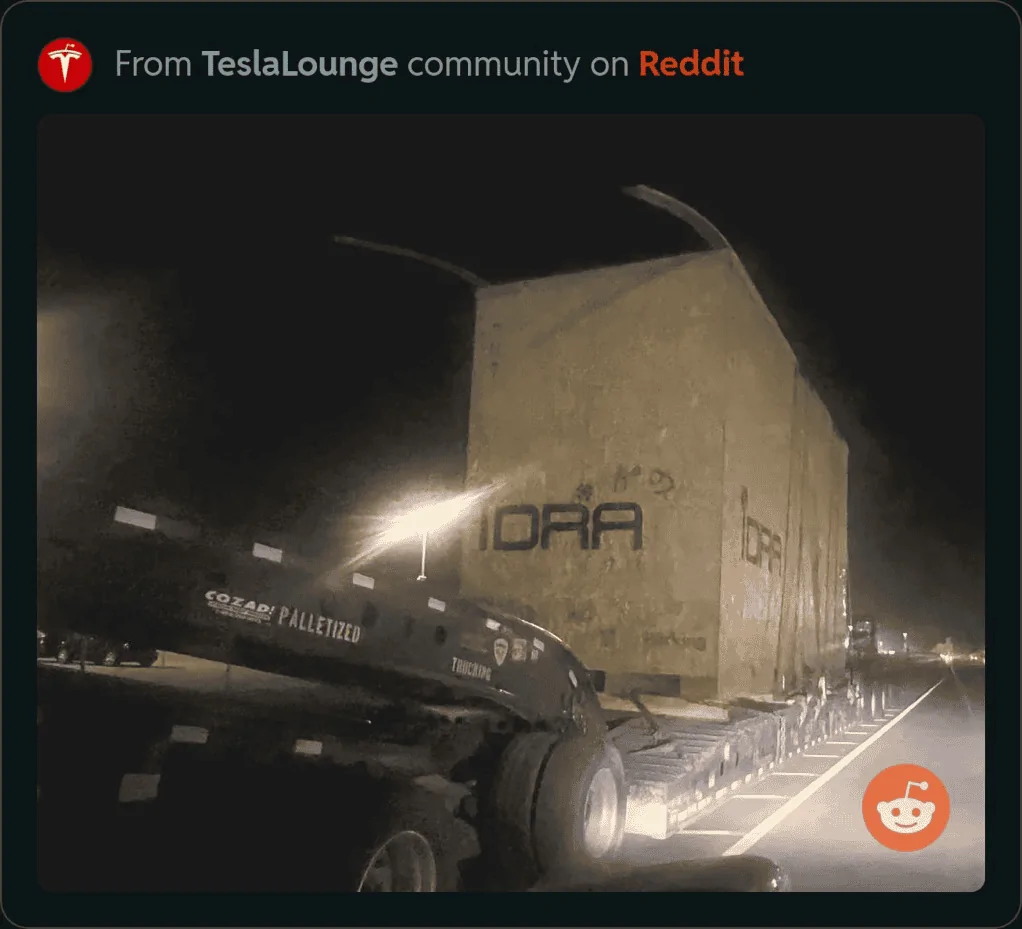 Tesla Cybertruck More IDRA Gigapress Parts Delivered to Giga Austin! 1682477241449
