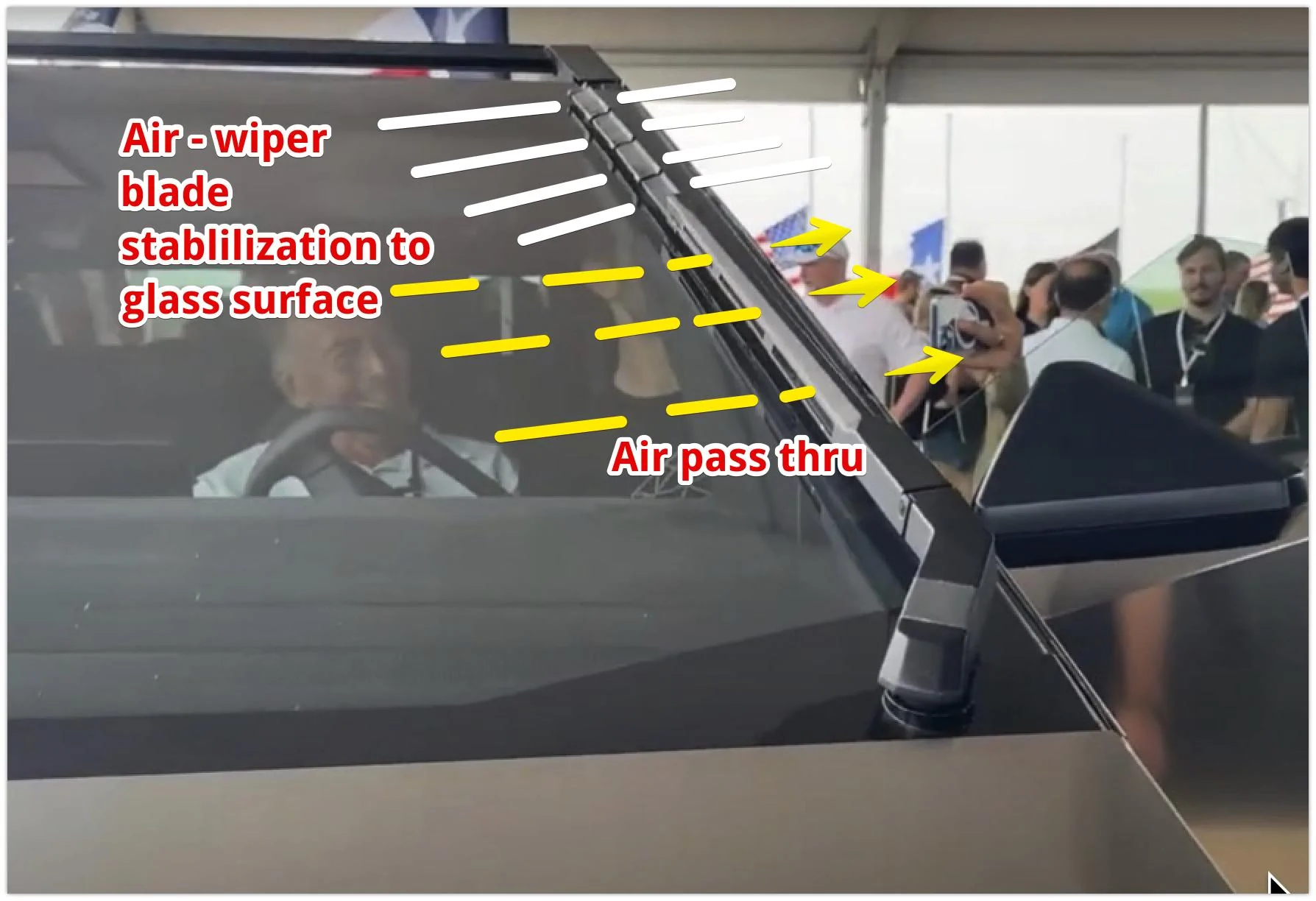Tesla Cybertruck Giga Windshield Wiper BAW closeup look 💧 The Big Blad