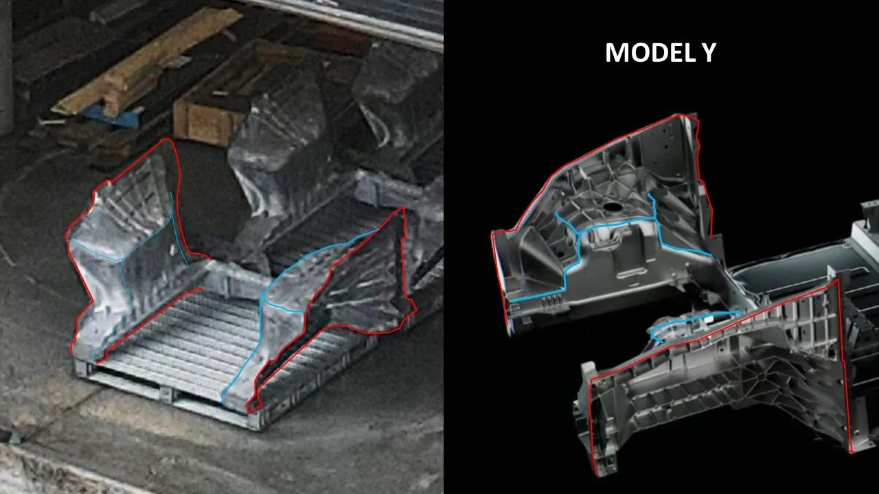 Tesla Cybertruck First Cybertruck Front Castings Spotted at Giga Texas! Slide7