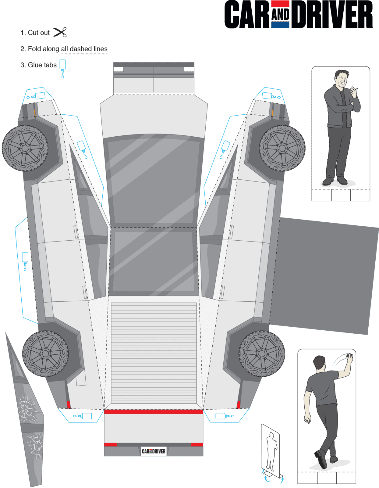 Tesla Cybertruck 30X stainless steel will be a challenge for insurers and body shops teslapapercraft-cracked-final2-1585166372