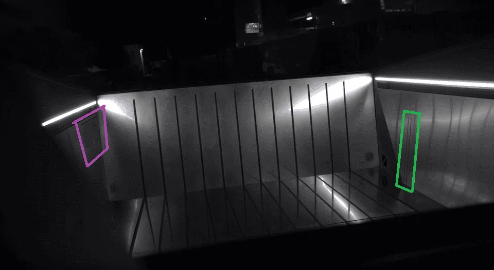 Tesla Cybertruck What are the vertical lines on the inside of the Vault?? Cybertruck Bed highlights 2