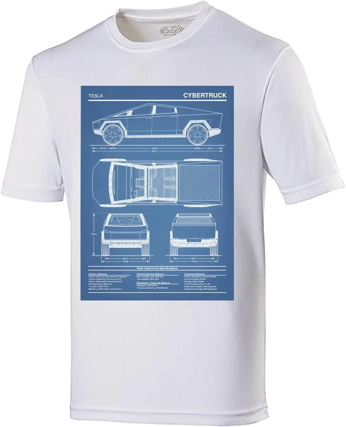 Tesla Cybertruck Cybertruck Concept Blueprint Art T shirt cyberTrk
